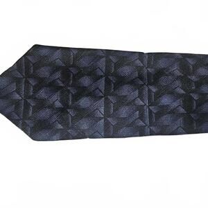 Puritan Men's Geometric Pattern Tie in Blue and Black